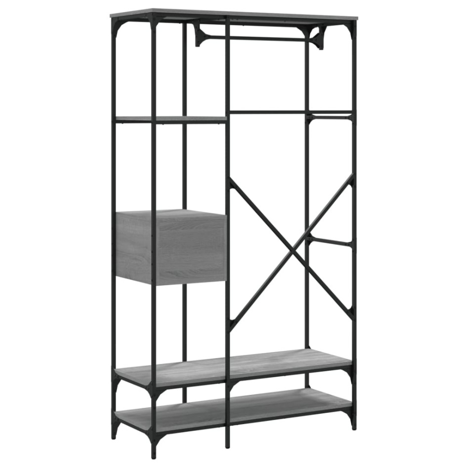 Armario con cajones madera ingeniería gris Sonoma 100x40x180