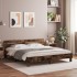 Cama con cabecero madera de ingeniería roble ahumado 180x200