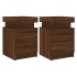 Mesitas de noche con luces LED 2 uds roble marrón 35x39x55