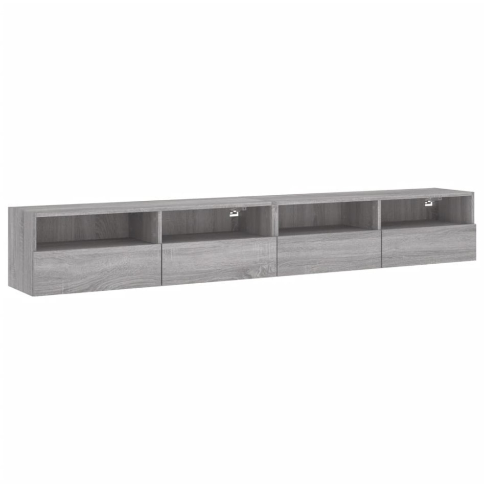 Muebles de pared para TV 2 uds madera gris Sonoma 100x30x30