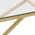 Mesa de centro dorada acero inoxidable y vidrio
