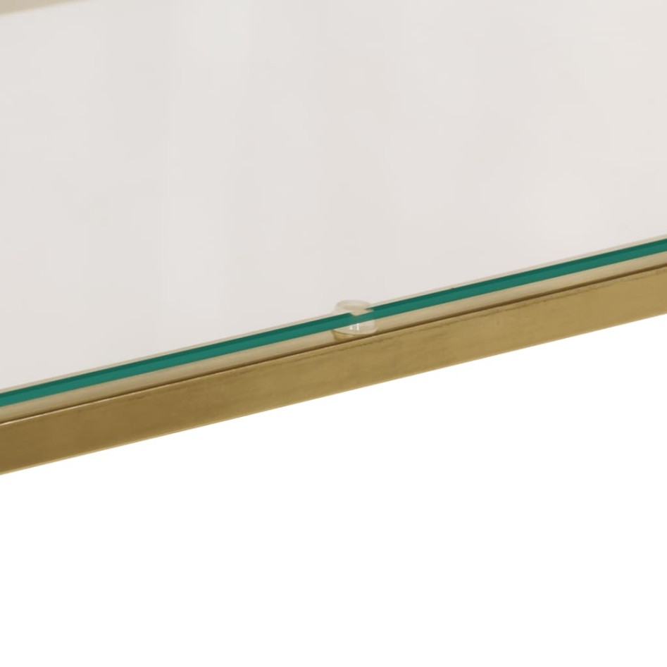Mesa consola acero inoxidable dorado y vidrio