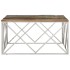 Mesa de centro acero inox plateado y madera maciza
