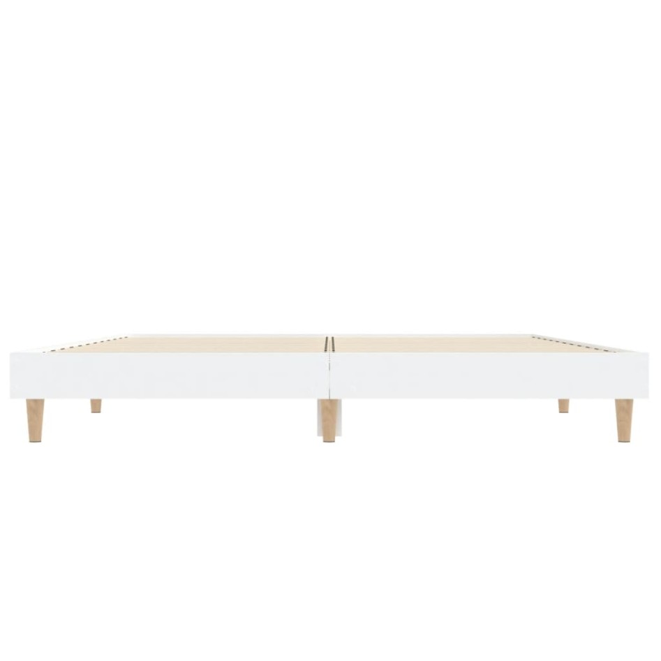 Estructura de cama madera contrachapada blanca 135x190