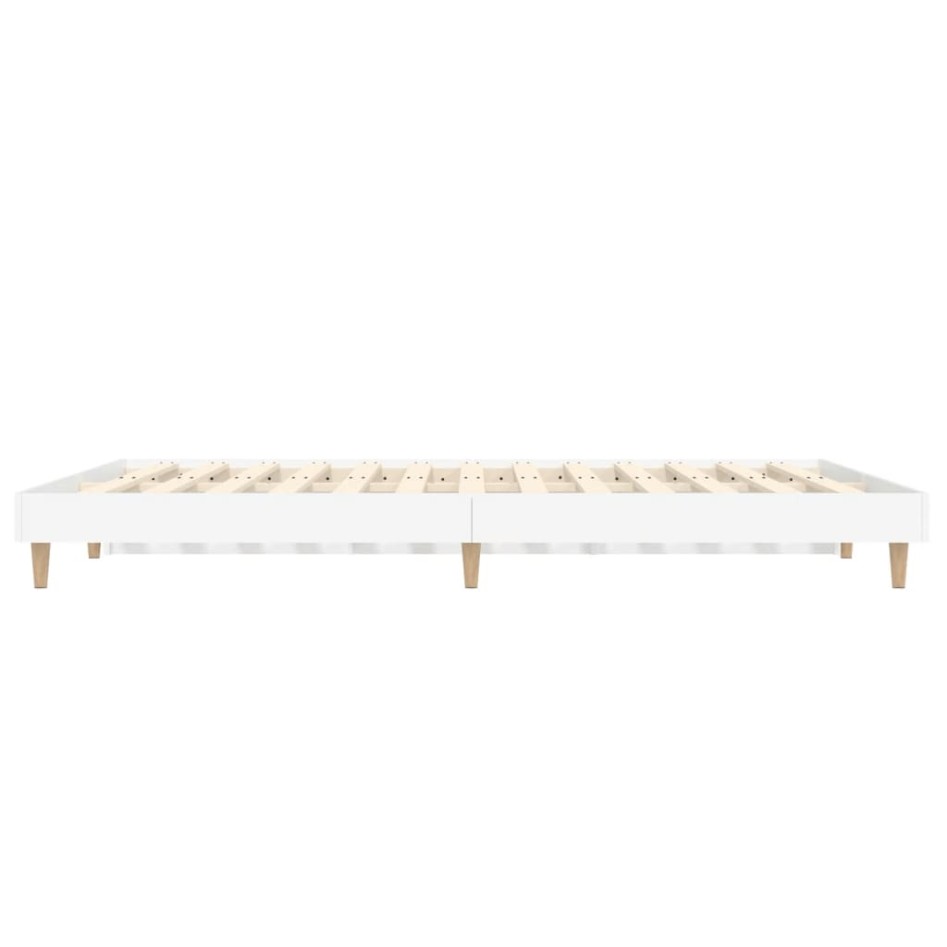 Estructura de cama madera contrachapada blanca 135x190