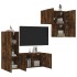 Muebles de TV de pared 4 pzas madera ingeniería roble