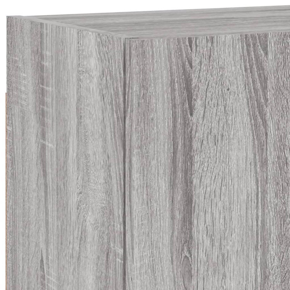 Muebles de TV de pared 5 pzas madera de ingeniería gris