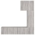 Muebles de TV de pared 5 pzas madera de ingeniería gris