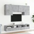Muebles de TV de pared 5 pzas madera ingeniería gris