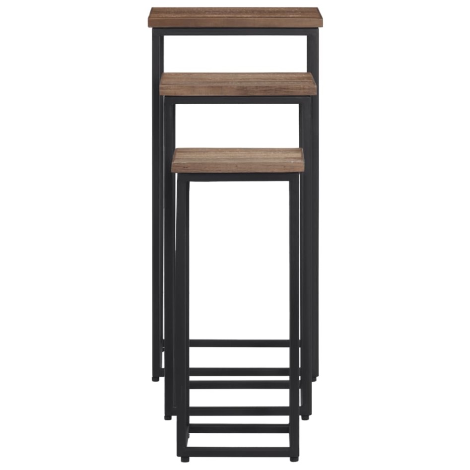 Soportes para plantas 3 unidades madera maciza de