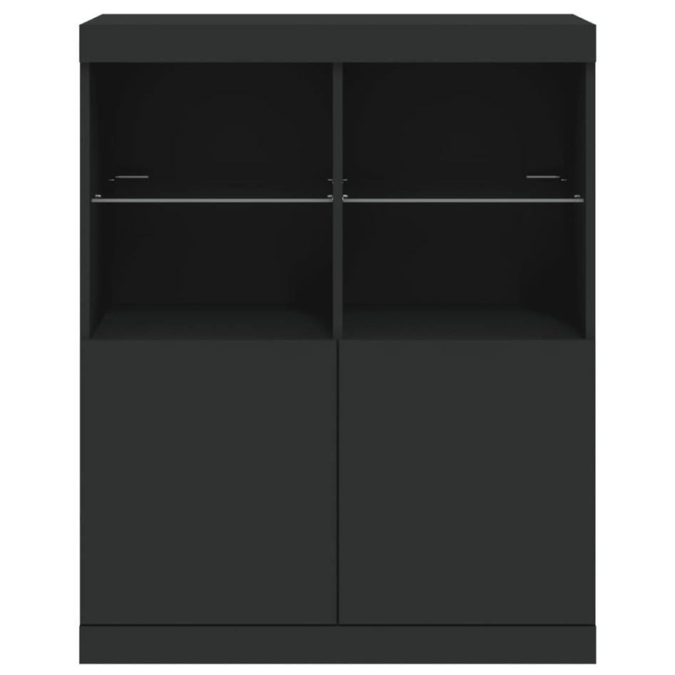 Aparador con luces LED negro 81x37x100