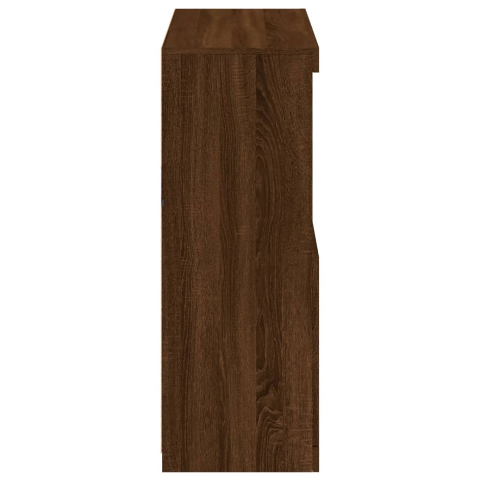 Aparador con luces LED roble marrón 81x37x100