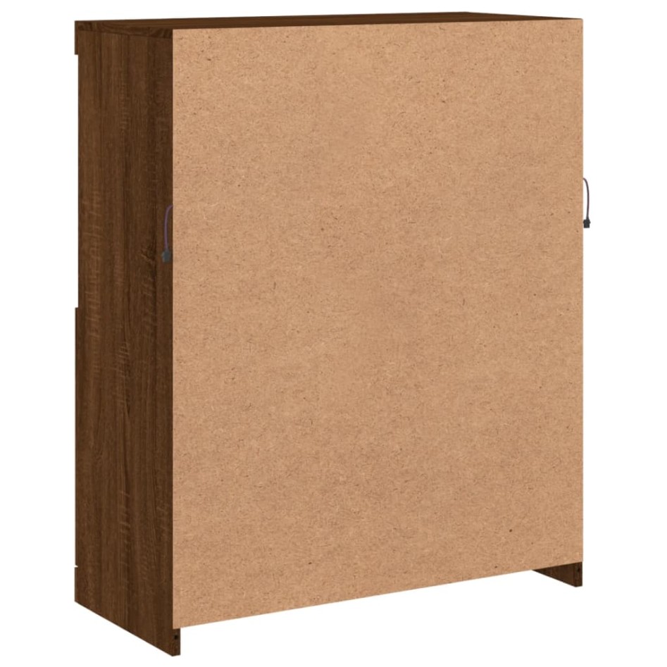 Aparador con luces LED roble marrón 81x37x100