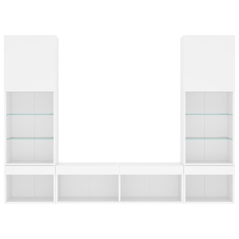 Muebles de TV de pared con LED 5 pzas madera ingeniería