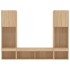 Muebles TV pared con LED 5 pzas madera ingeniería roble