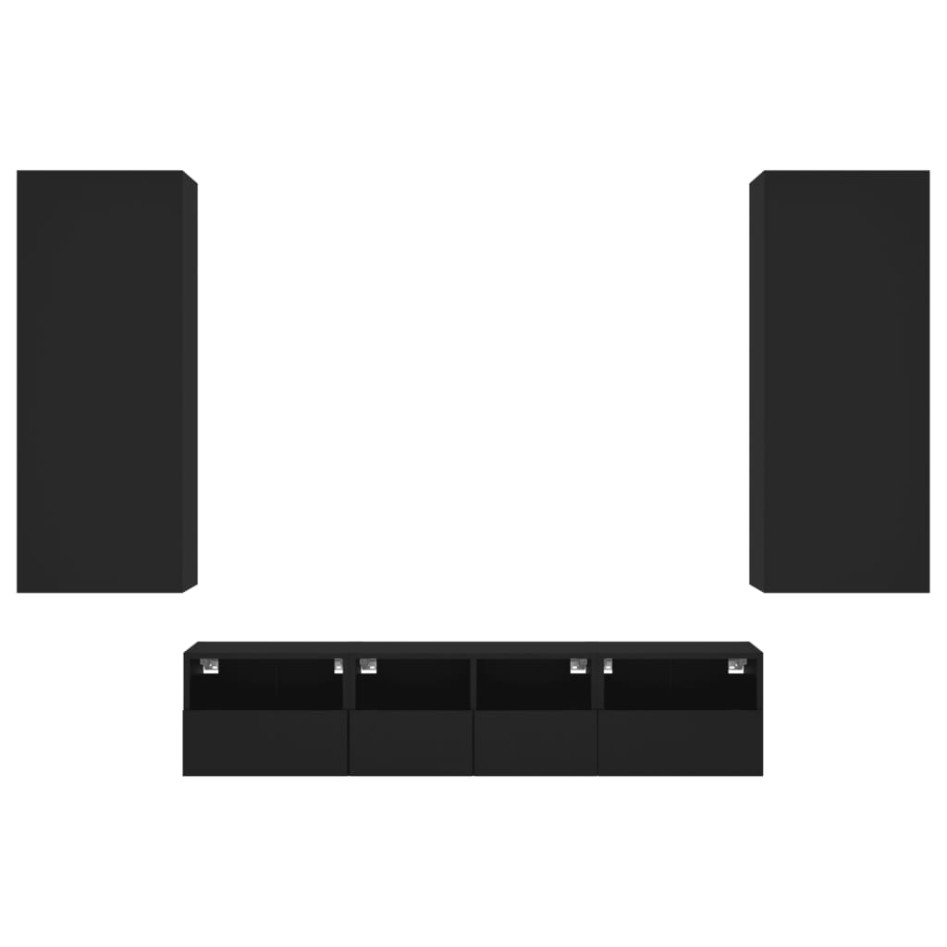 Muebles de TV de pared 5 piezas madera de ingeniería