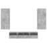 Muebles de TV de pared 5 pzas madera ingeniería gris