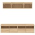 Muebles TV pared con LED 5 pzas madera ingeniería roble