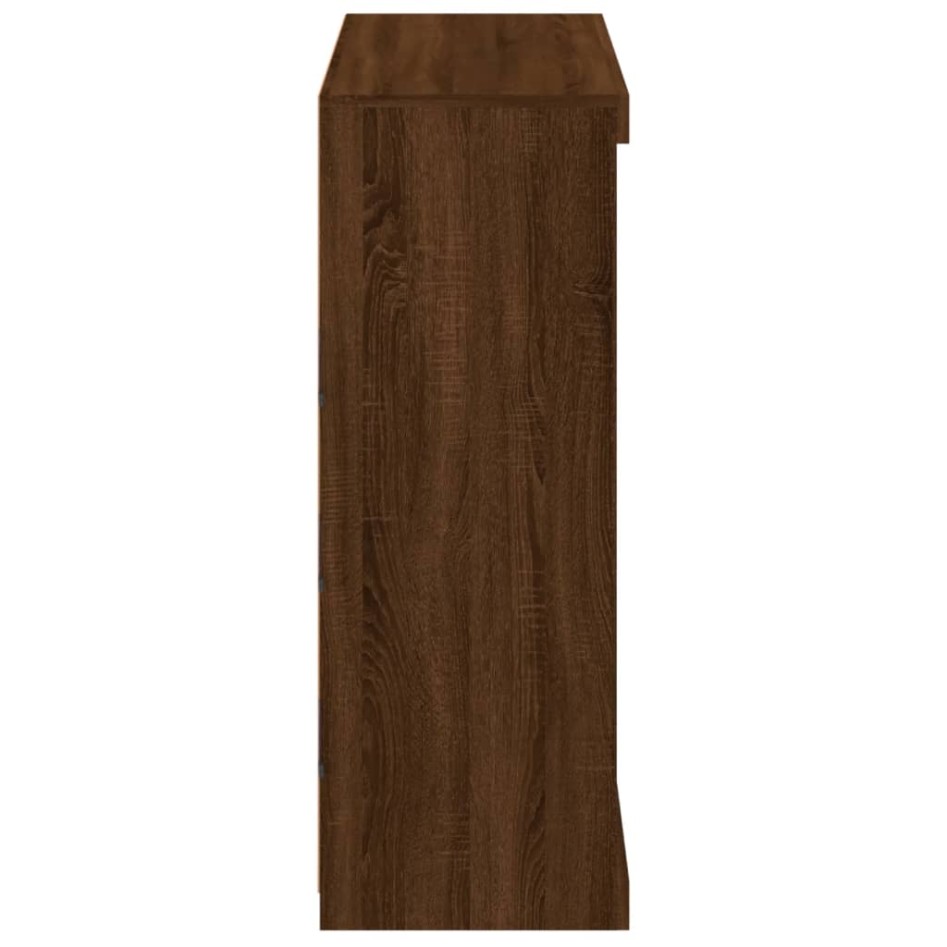 Aparador con luces LED roble marrón 81x37x100