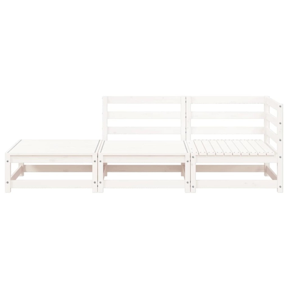 Sofá jardín con reposapiés 2 plazas madera maciza pino