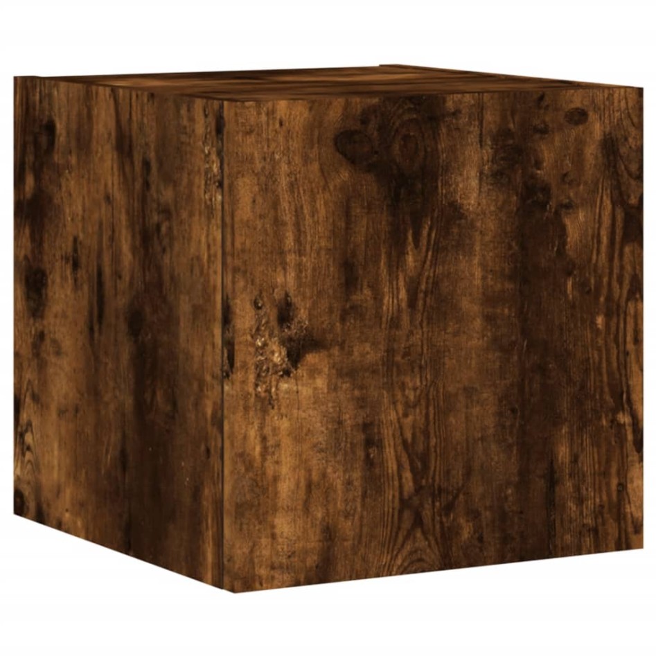 Muebles de TV de pared con luces LED 4 piezas roble