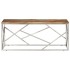 Mesa de centro acero inox plateado y madera maciza
