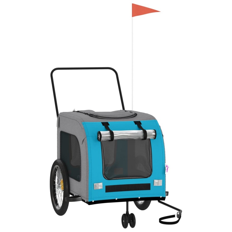 Remolque de bicicleta mascotas hierro tela Oxford azul