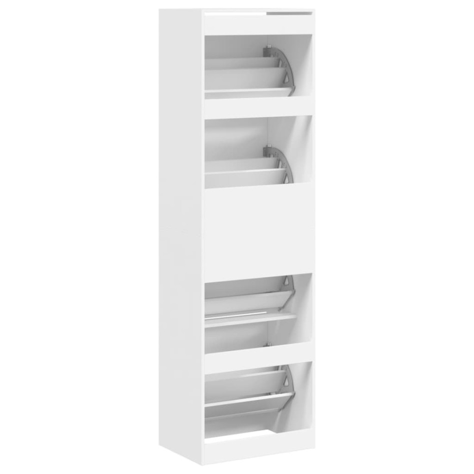 Mueble zapatero con 4 cajones abatibles blanco 60x42x204
