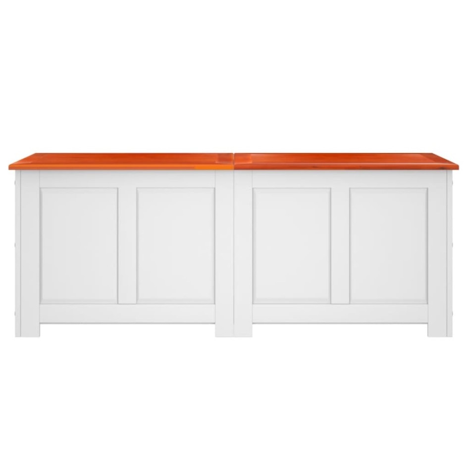 Baúl de almacenaje con tapa madera de acacia marrón y