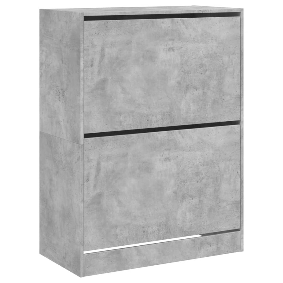 Mueble zapatero 2 cajones abatibles gris hormigón 80x42x108