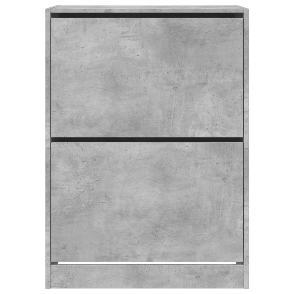 Mueble zapatero 2 cajones abatibles gris hormigón 80x42x108