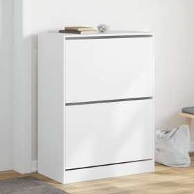 Mueble zapatero con 2 cajones abatibles blanco 80x42x108