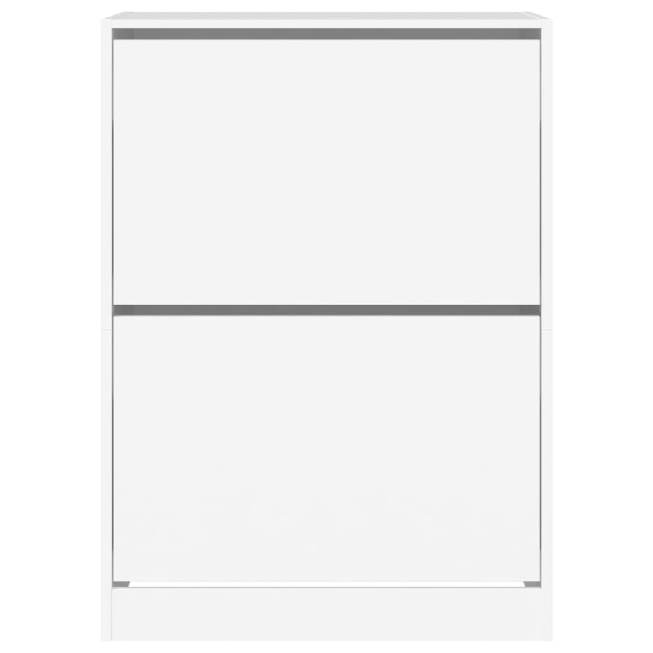 Mueble zapatero con 2 cajones abatibles blanco 80x42x108