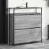 Mueble zapatero 4 cajones abatibles gris Sonoma 100x34x112