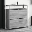 Mueble zapatero 4 cajones abatibles gris Sonoma 100x34x112 cm