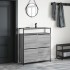 Mueble zapatero 4 cajones abatibles gris Sonoma 100x34x112