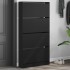 Mueble zapatero con 4 cajones abatibles negro 80x21x163,5
