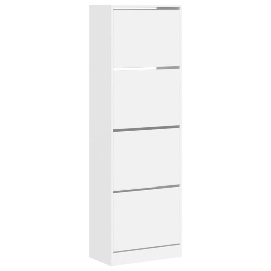 Mueble zapatero con 4 cajones abatibles blanco 60x34x187,5
