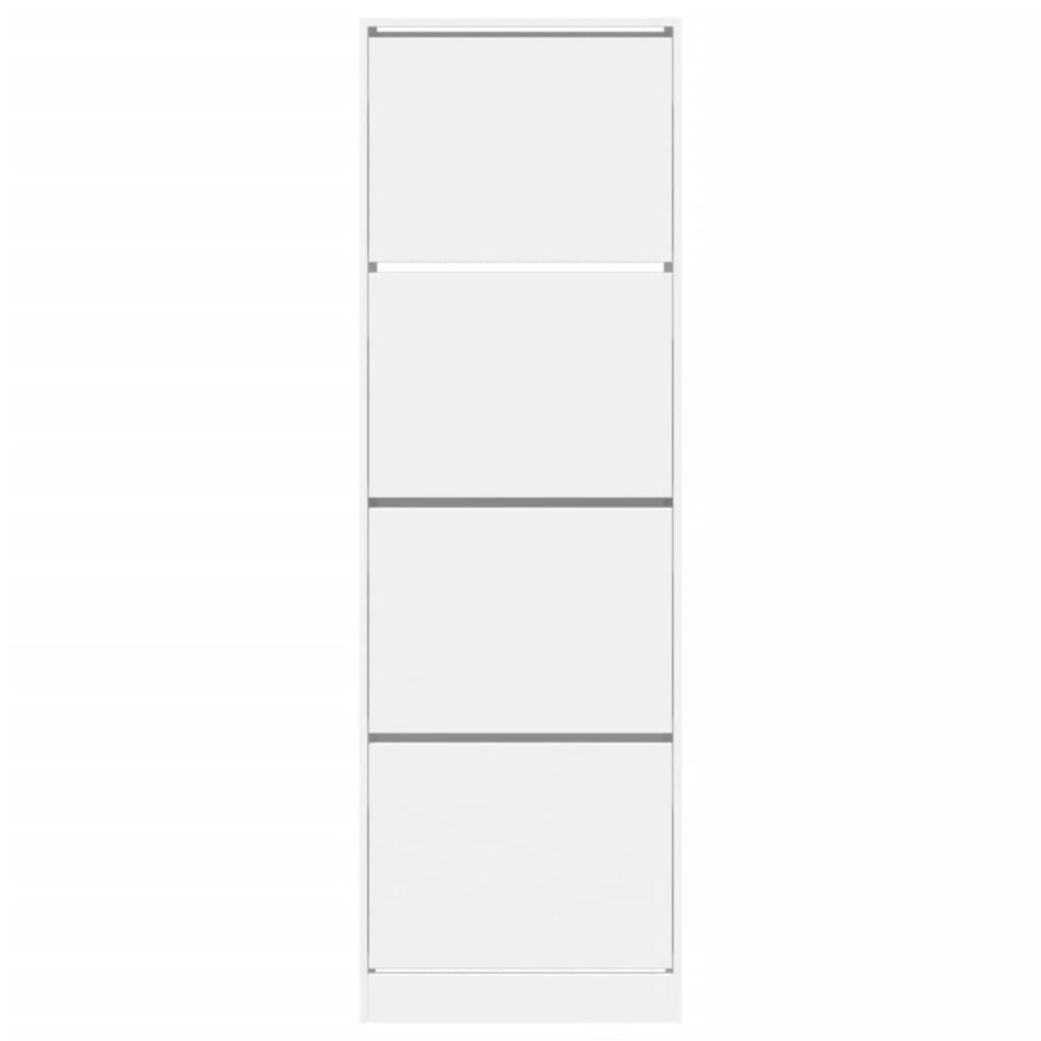 Mueble zapatero con 4 cajones abatibles blanco 60x34x187,5