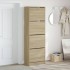 Mueble zapatero 4 cajones abatibles roble Sonoma 60x34x187,5