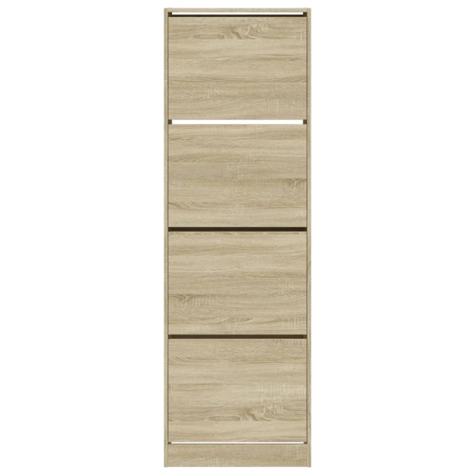 Mueble zapatero 4 cajones abatibles roble Sonoma 60x34x187,5