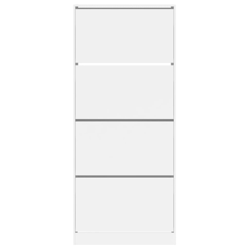 Mueble zapatero con 4 cajones abatibles blanco 80x34x187,5