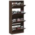 Mueble zapatero 4 cajones abatibles marrón roble 80x34x187,5