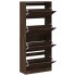 Mueble zapatero 4 cajones abatibles marrón roble 80x34x187,5