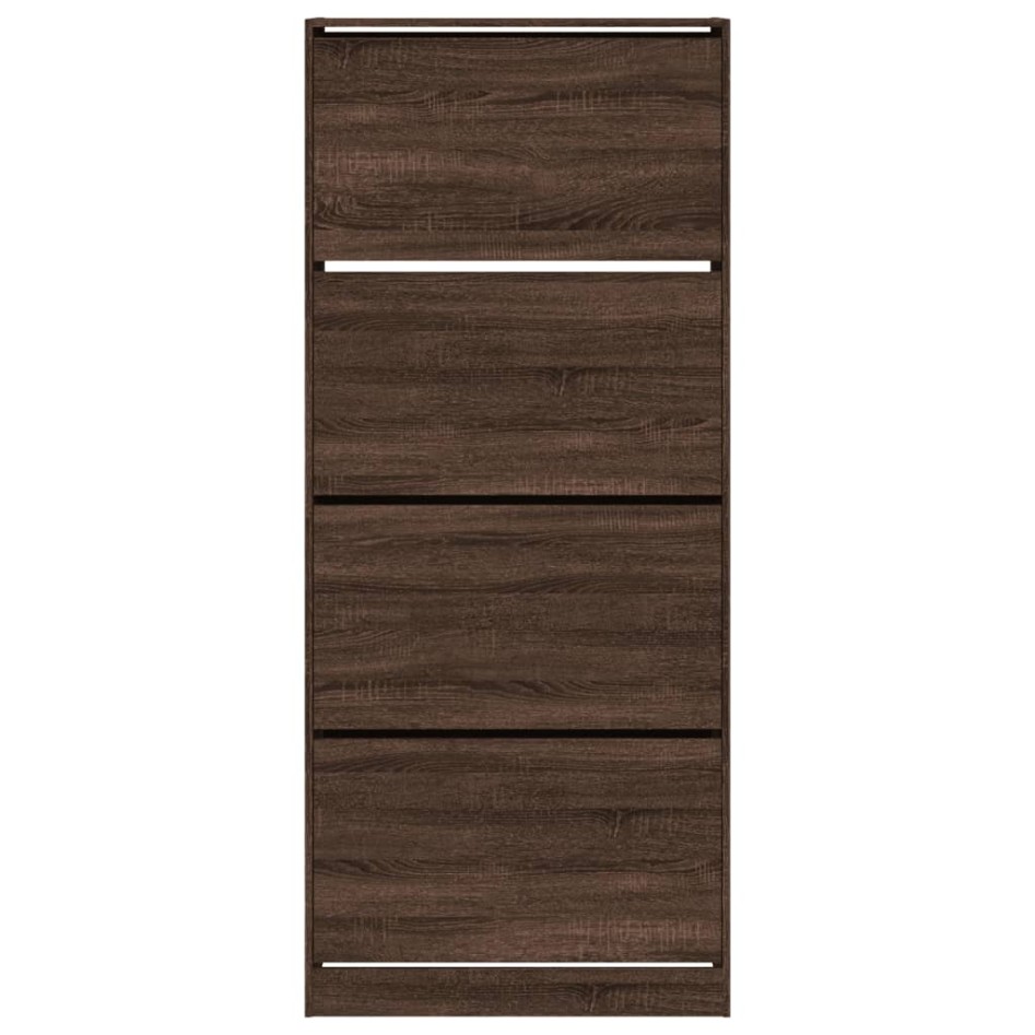 Mueble zapatero 4 cajones abatibles marrón roble 80x34x187,5