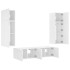 Muebles de TV de pared con LED 6 pzas madera ingeniería