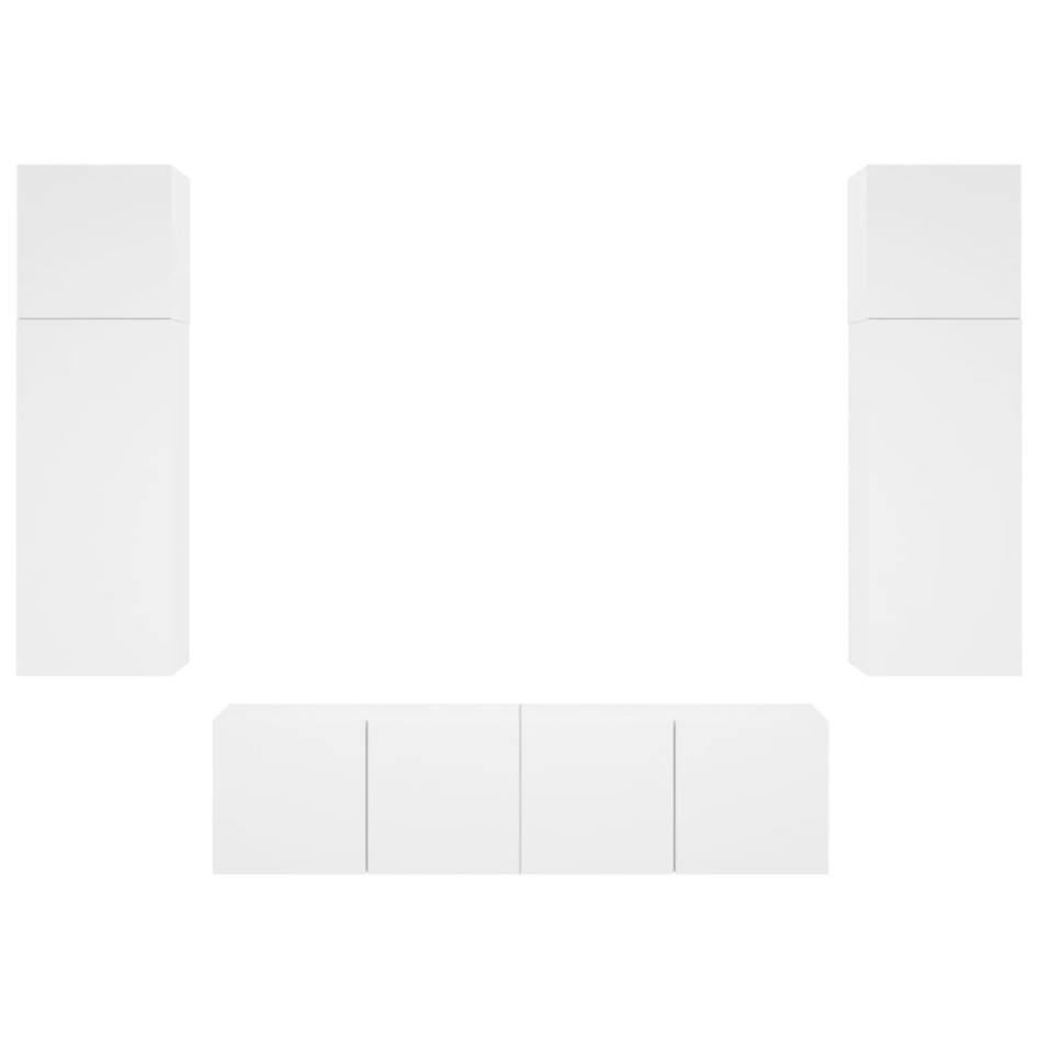 Muebles de TV de pared con LED 6 pzas madera ingeniería