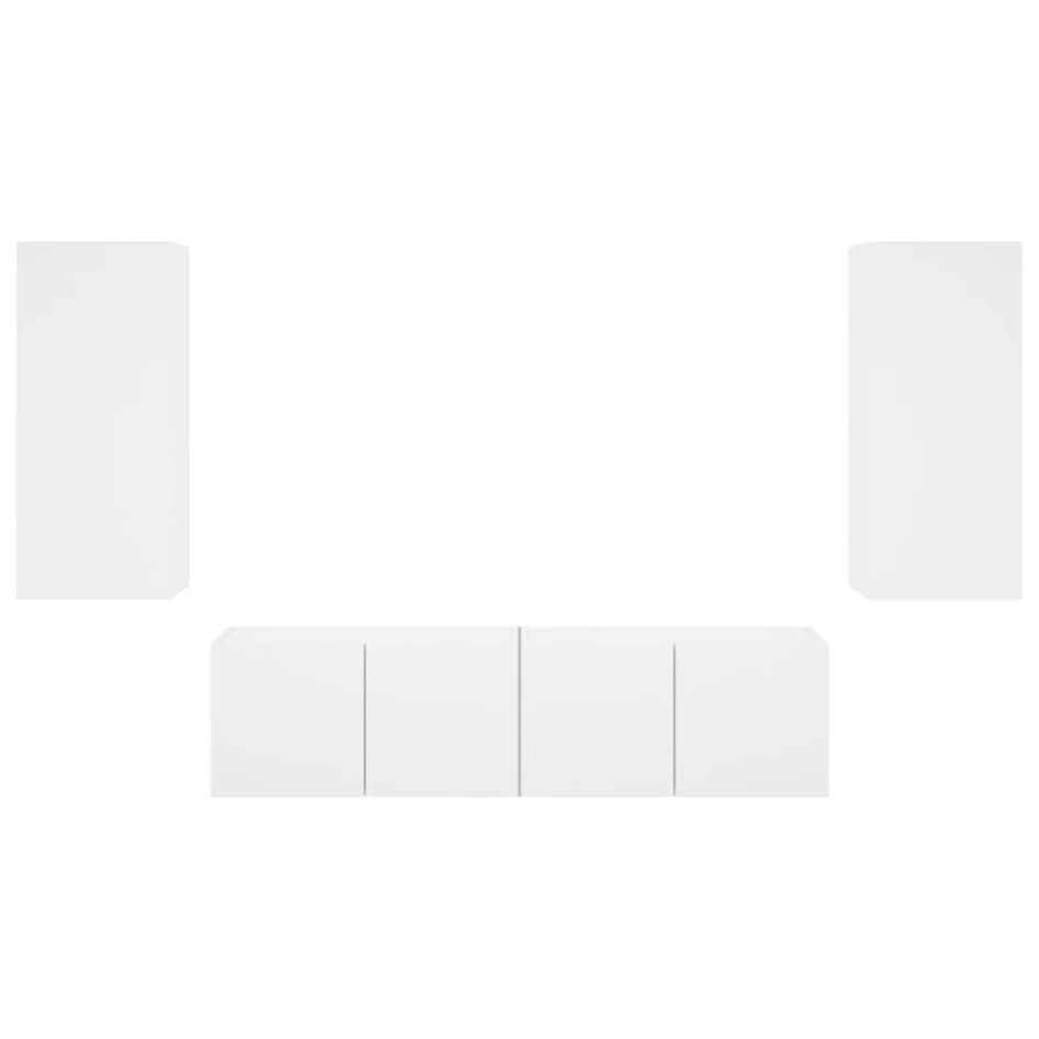 Muebles de TV de pared con LED 4 pzas madera ingeniería