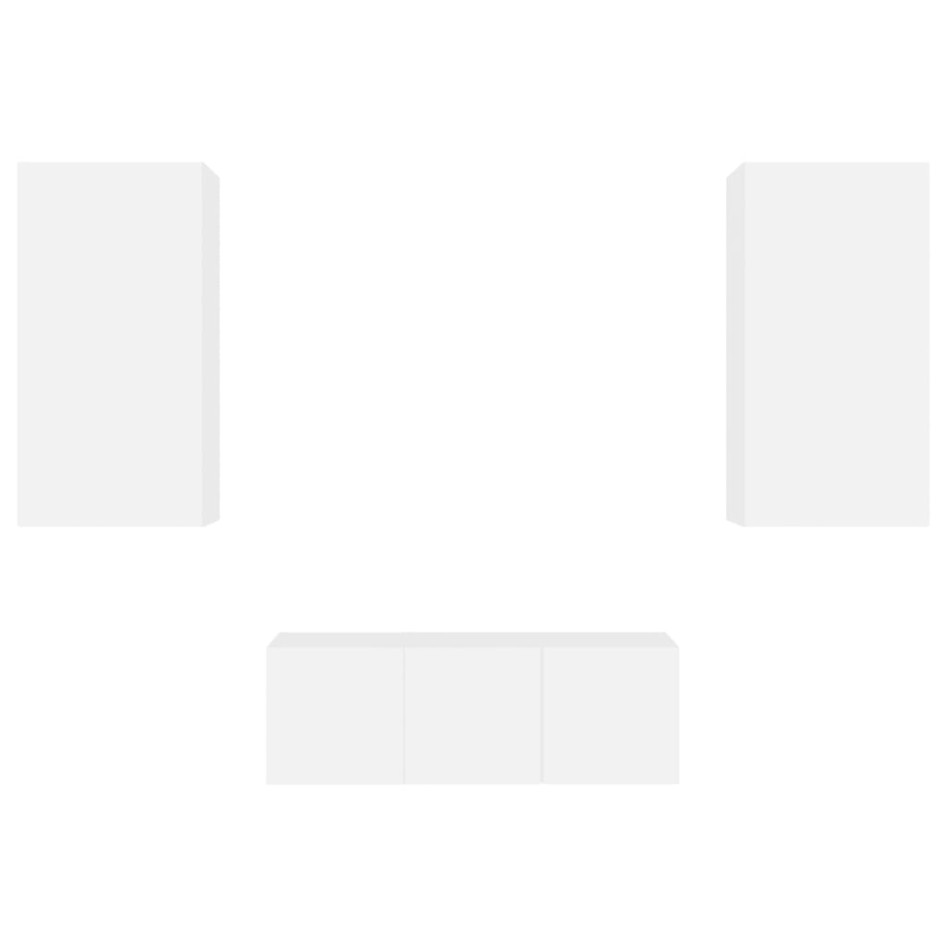 Muebles de TV de pared con LED 4 pzas madera ingeniería