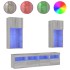 Muebles TV pared con LED 5 pzas madera ingeniería gris